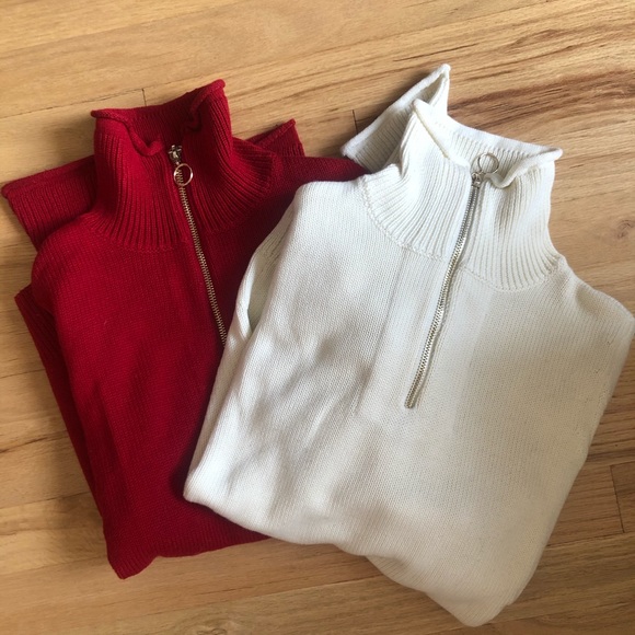 *SOLD* Red Quarter Zip Sweater - Picture 7 of 8